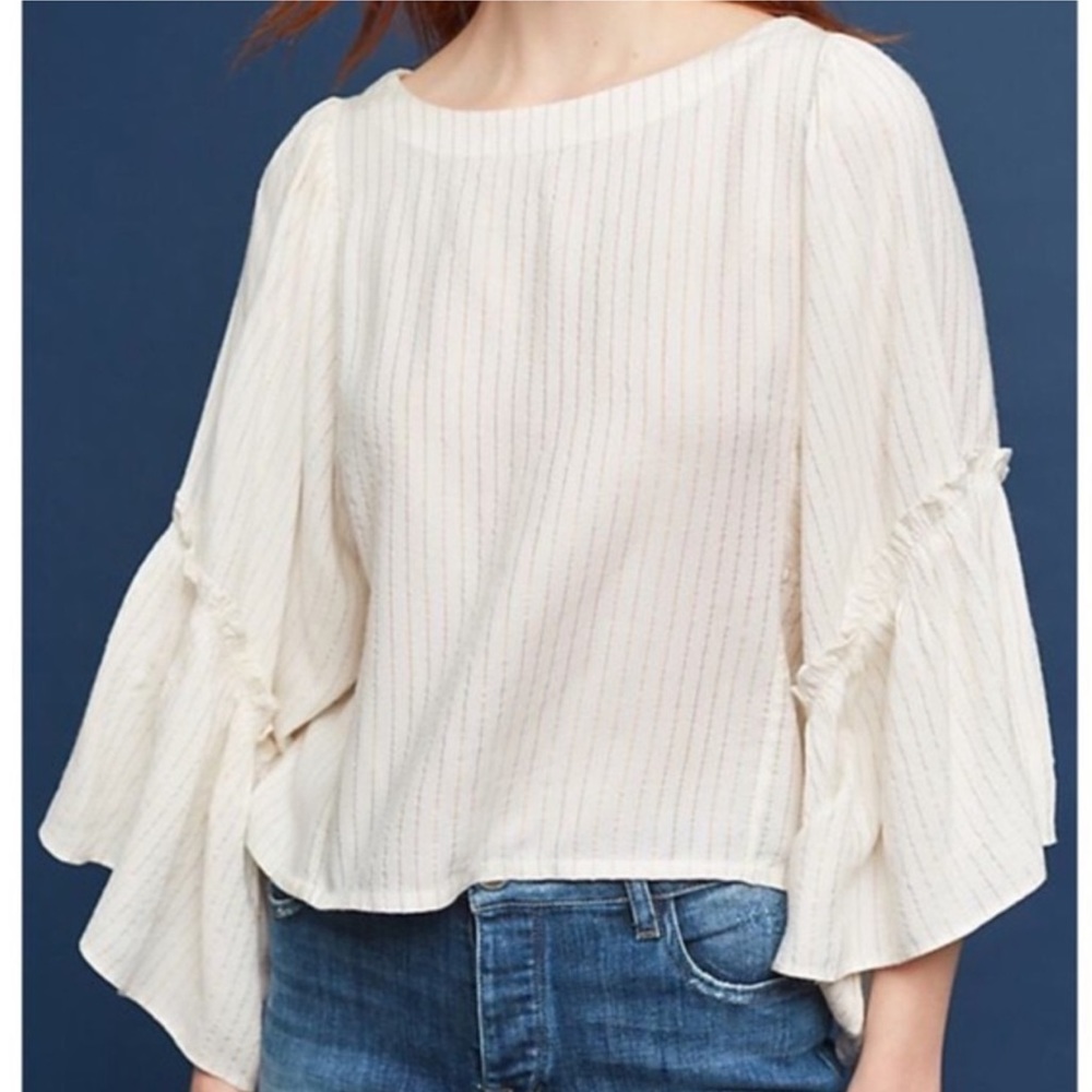 Anthropologie Floreat Ottilla Belle Sleeve Blouse Top XS
